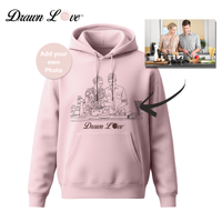 Hoodie à capuche personnalisé avec photo et dessin au trait